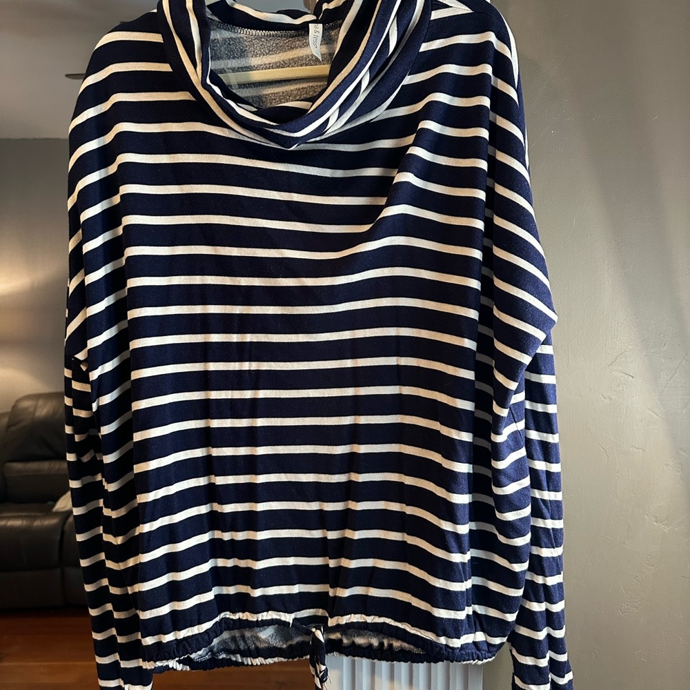 Striped Navy and White Women's top